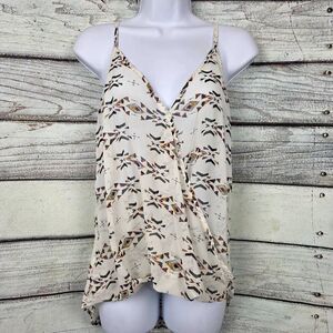 Daytrip Aztec Print Wrap Tank Top Cream Racerback M